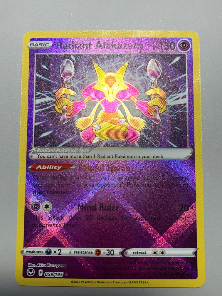 Pokemon Radiant Alakazam 059/195 Silver Tempest Near Mint