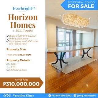 Rare “E” 3BR Unit in Horizon Homes at the Fort by Shangri-La, facing Manila Golf Course
