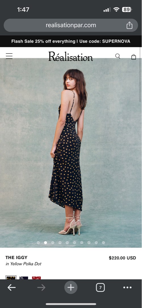 Realisation Par The Iggy Dress in Yellow Polka Dots (Size M), Women's ...