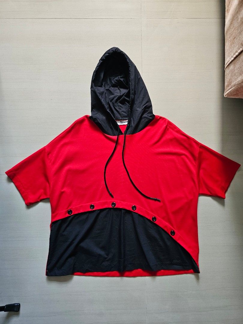 Red and black top hoodie