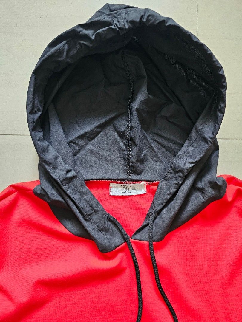 Red Black Top with Hoodie Women s Fashion Tops Other Tops on