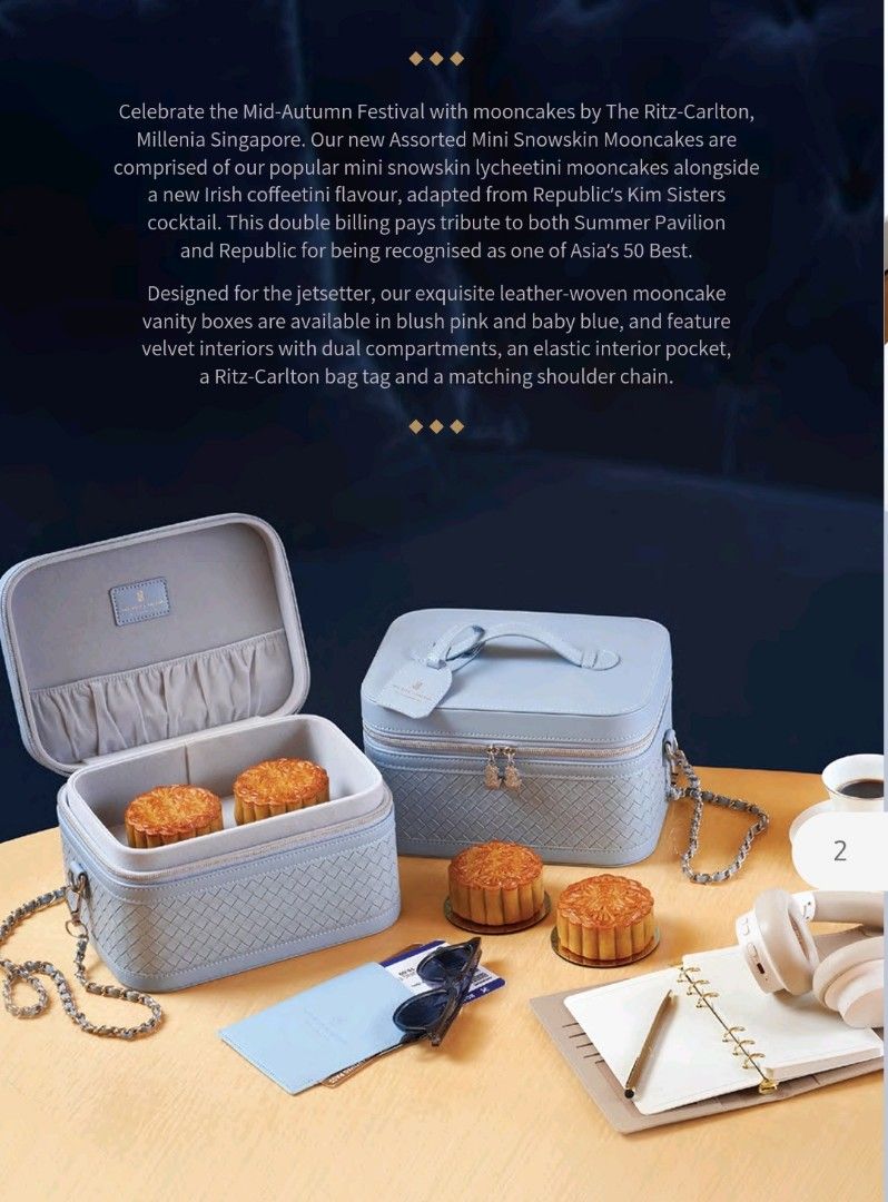 Ritz Carlton Milenia Singapore Assorted Baked Mooncakes, Food & Drinks