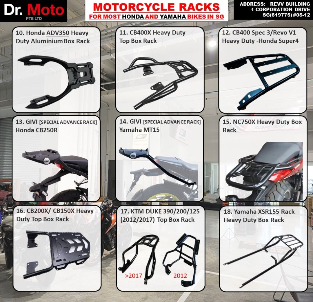 MOTORCYCLE RACK for Box metal plastic [HONDA, YAMAHA, KTM] ADV , XMAX ...