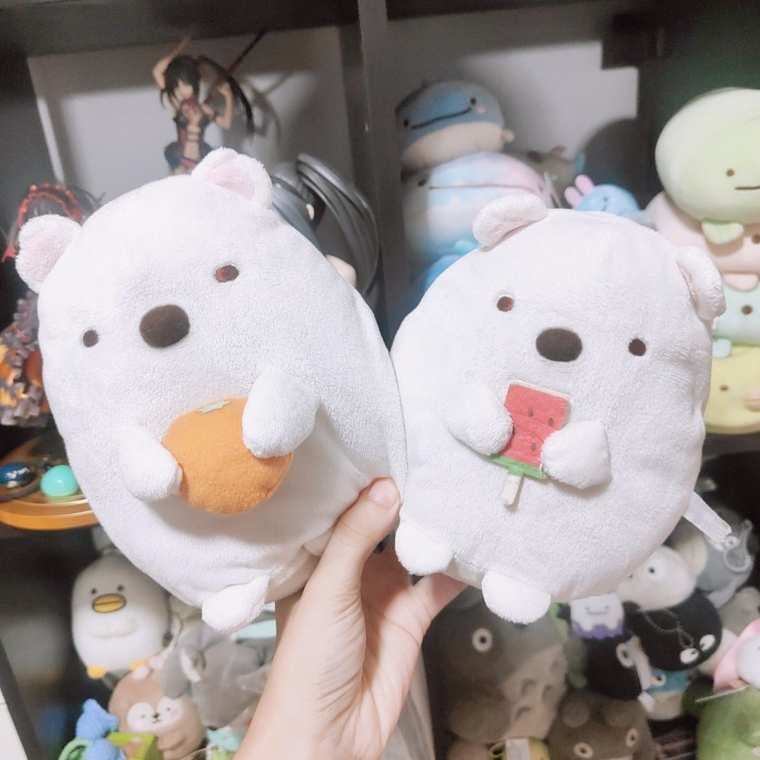 San X Sumikko Gurashi Shirokuma Polar Bear holding Orange