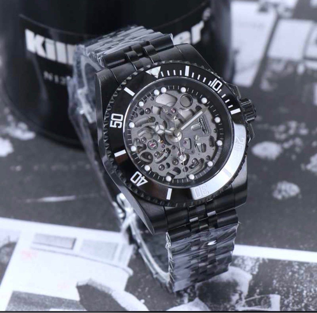 Seiko Black Skeleton sub Mod
