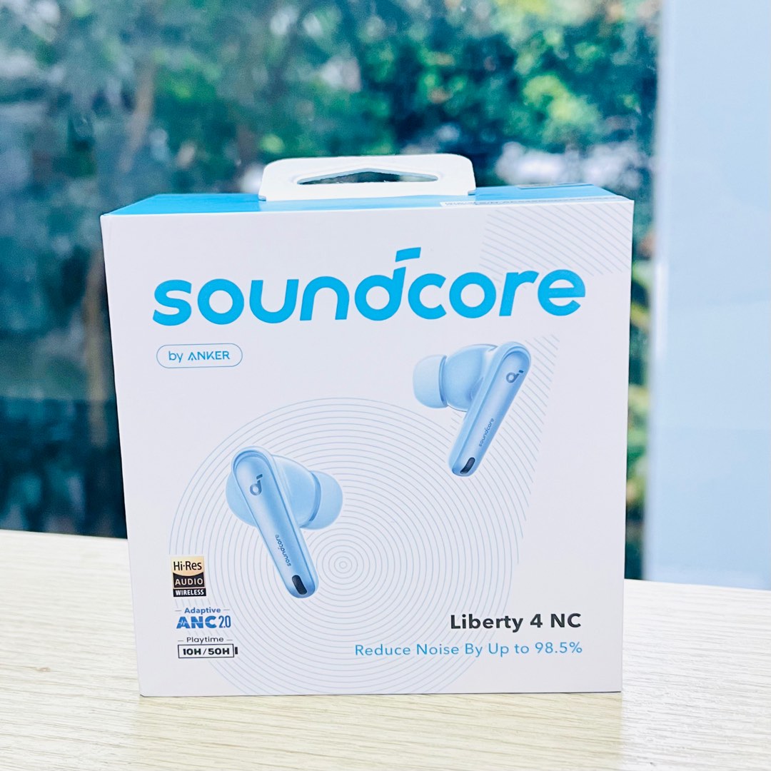 Brand New Sealed Anker Soundcore Liberty 4 NC Wireless Active Noise  Cancelling Adaptive Hi-Res Sound Bluetooth 5.3 Earbuds Earphones Headphones  - Light Blue Color, Audio, Earphones on Carousell