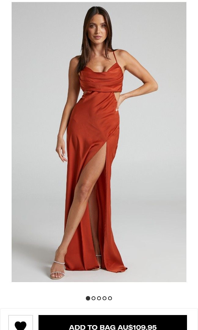 Showpo Red Cowl Neck Evening Gown Women s Fashion Dresses Sets