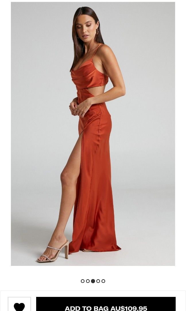 Showpo Red Cowl Neck Evening Gown Women s Fashion Dresses Sets