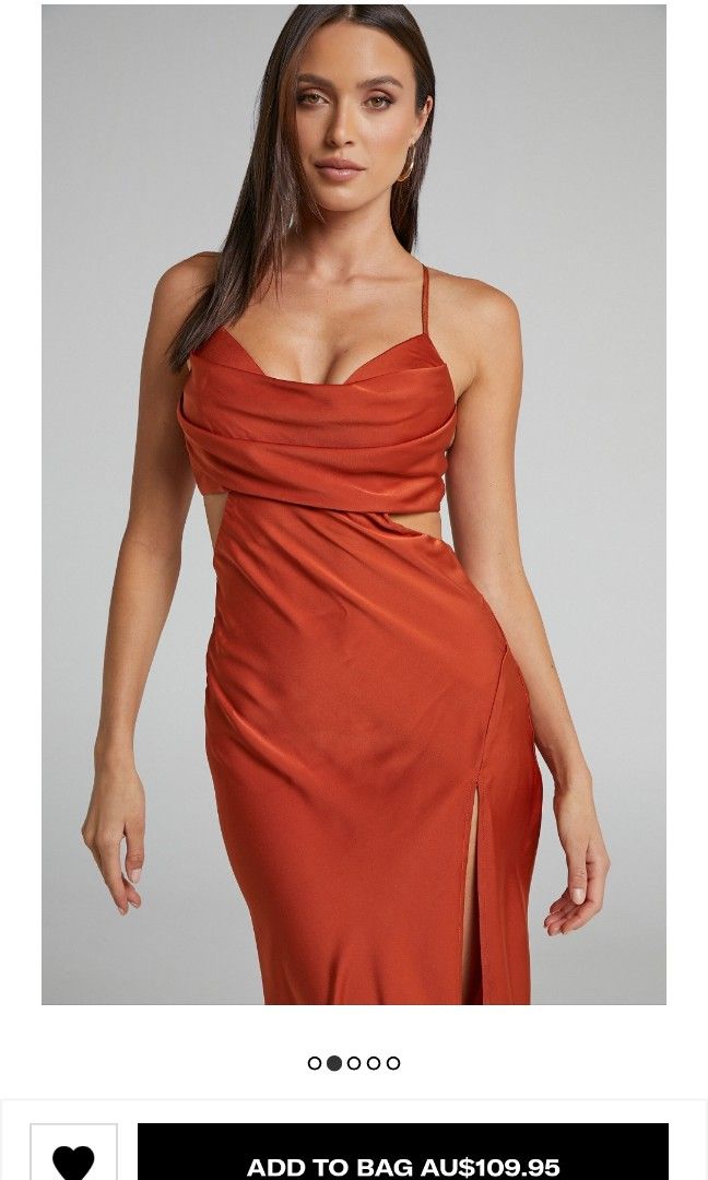 Showpo Red Cowl Neck Evening Gown Women s Fashion Dresses Sets