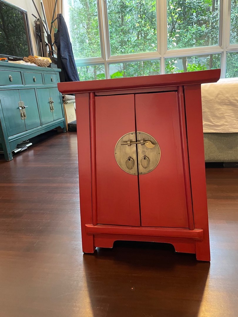 Single red bedside table, Furniture & Home Living, Furniture, Tables