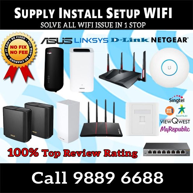Fix Install Setup WIFI Issue. Supply Install & Reconfigure Router / Switch / AP. Data port conversion. Wifi 6 / 7 Mesh. Fix in 1 Visit. Check my Ratings!63223286767362110