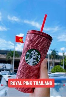 STARBUCKS RHINESTONE ROYAL PINK THAILAND