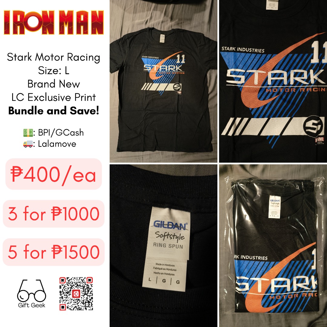 Stark Motor Racing Marvel Iron Man Stark Industries Exclusive Shirt, Men's  Fashion, Tops & Sets, Tshirts & Polo Shirts on Carousell