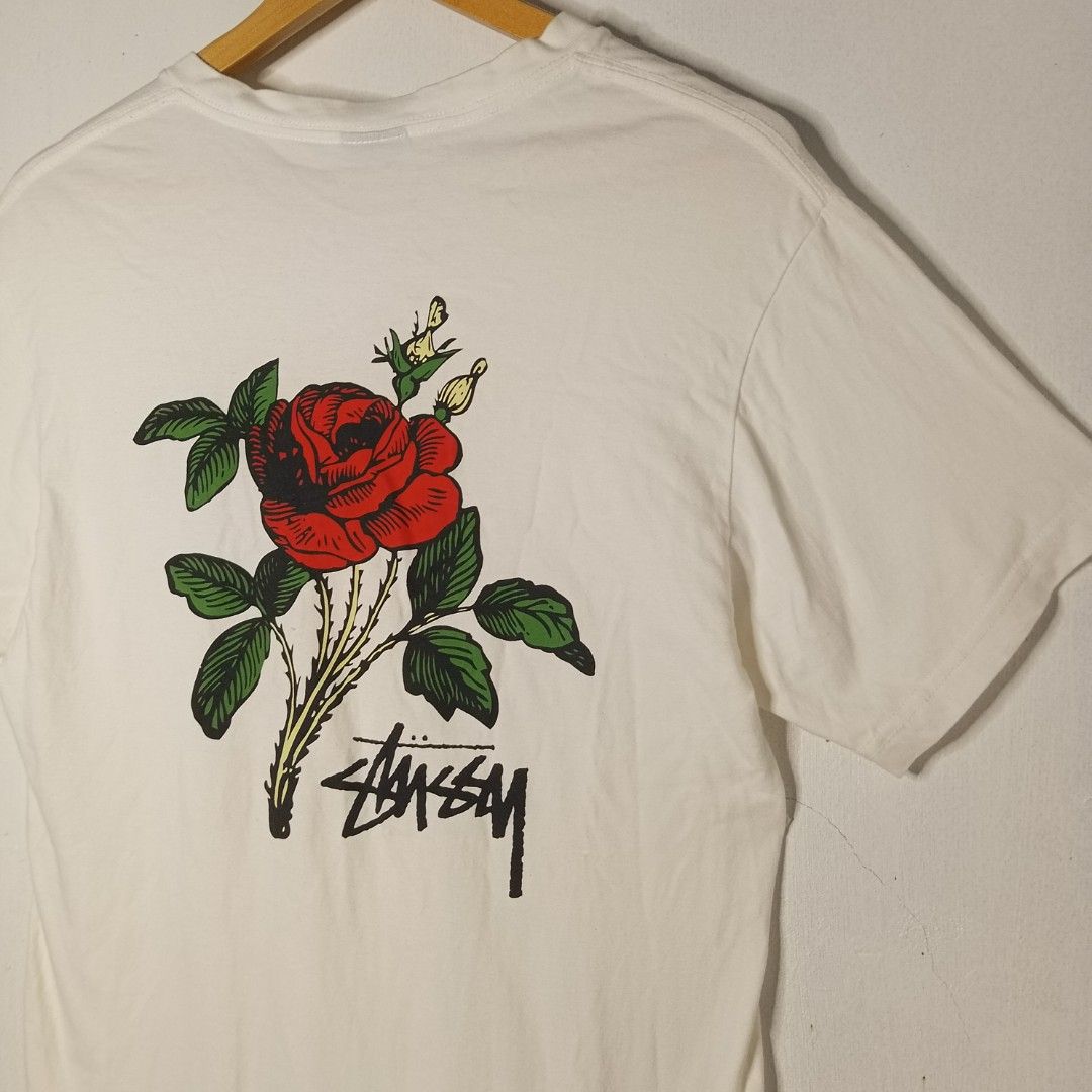 Stussy rose hot sale t shirt