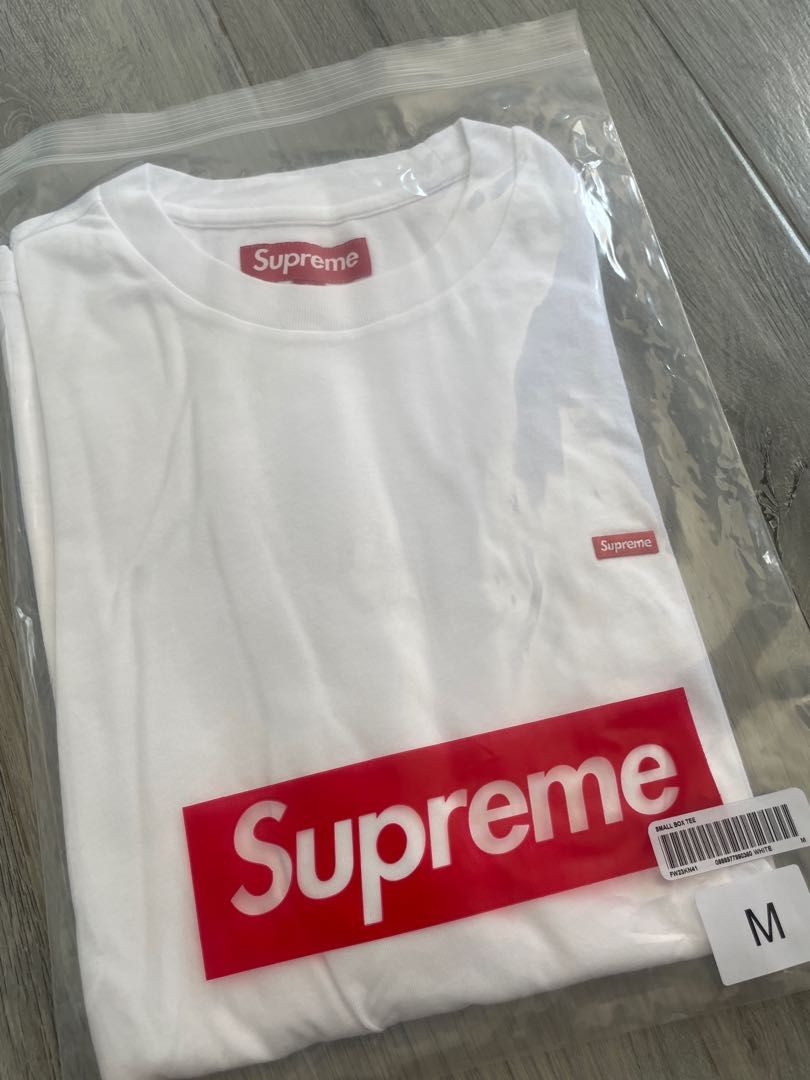 Supreme box logo tee 賢く white M fw23