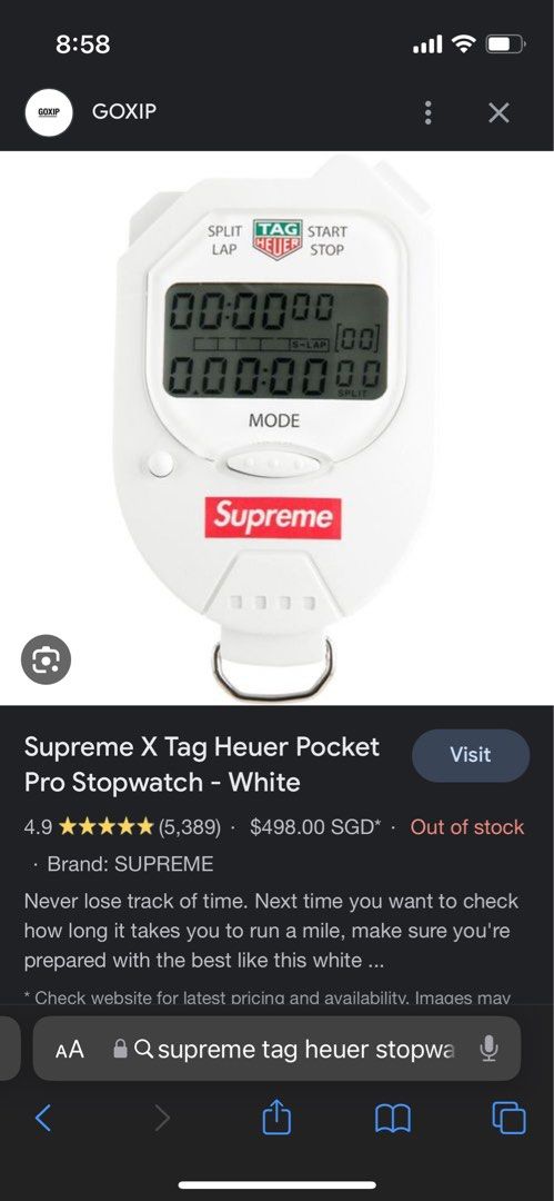 Supreme tag heuer 2025 pocket pro stopwatch