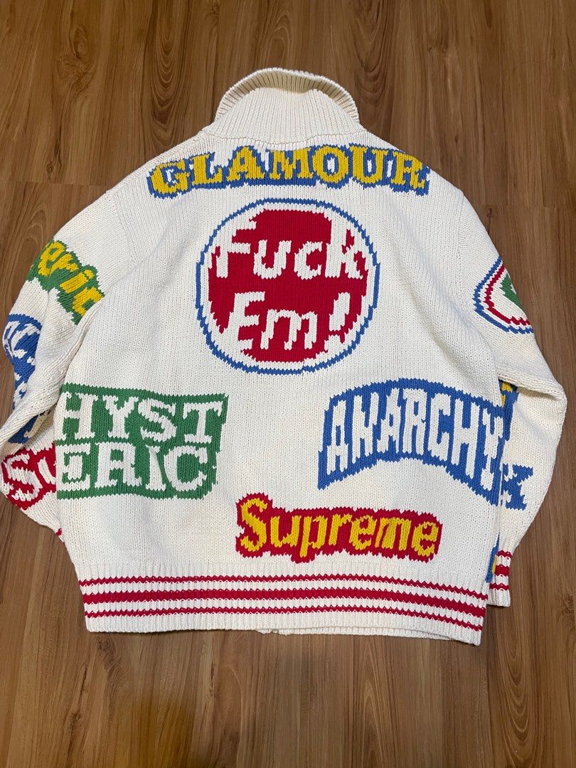 Supreme x Hysteric glamour Logos Zip Up Sweater Size:XL