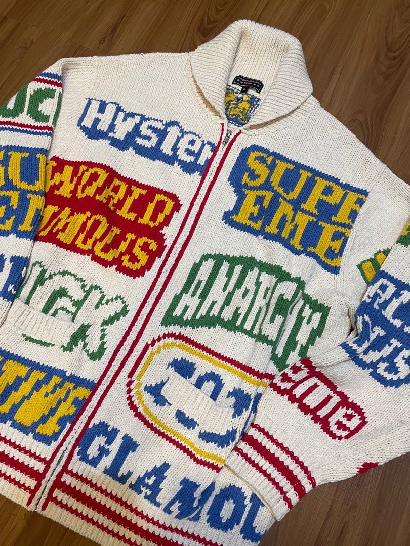 Supreme x Hysteric glamour Logos Zip Up Sweater Size:XL