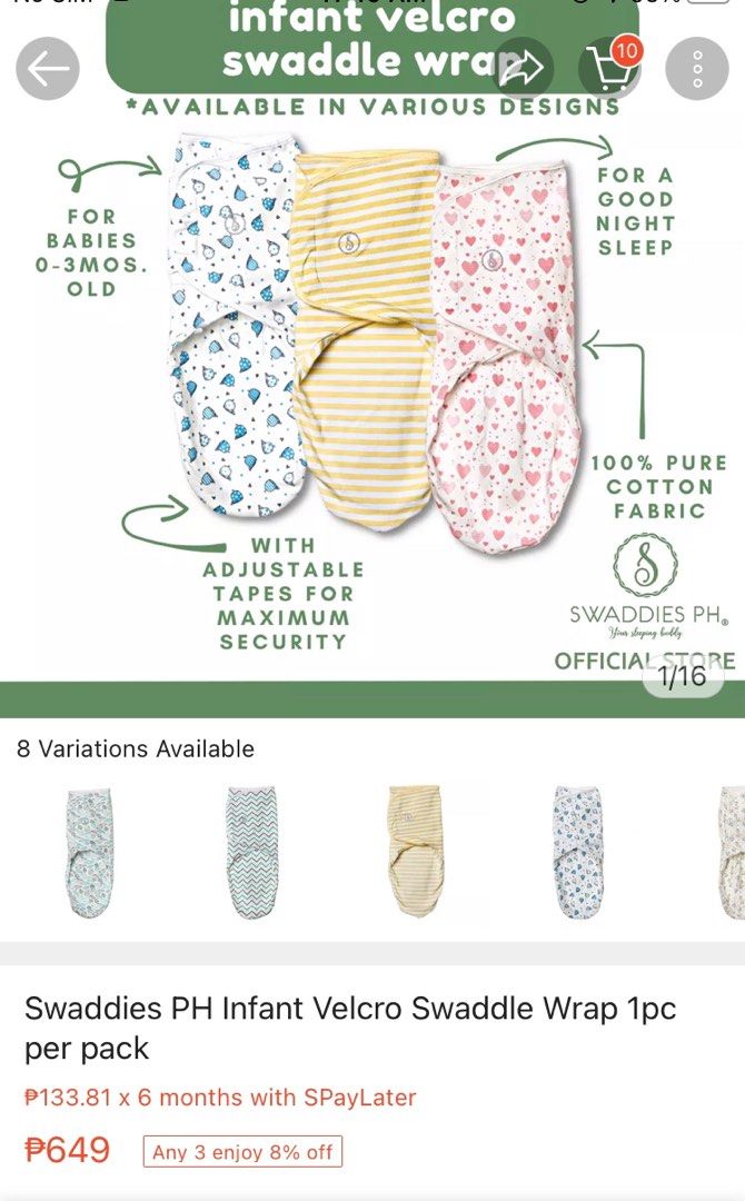 Swaddies Infant Velcro Swaddle Wrap Giraffe, Babies & Kids, Babies