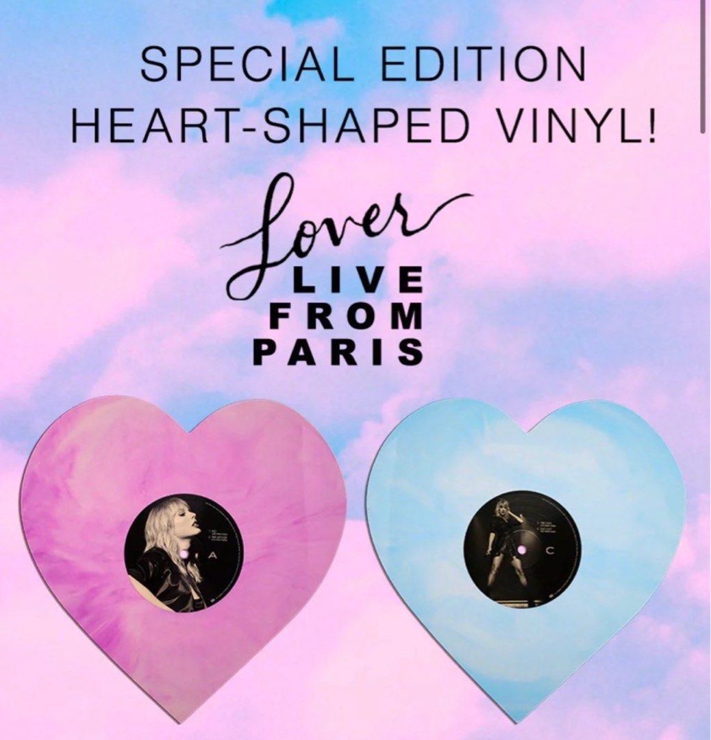 Taylor Swift Lover Live from Paris Heart shaped vinyl Brand New
