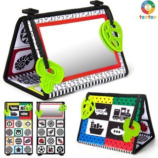 TEYTOY Tummy Time Floor Mirror for Developmental/ Black and White Sensory