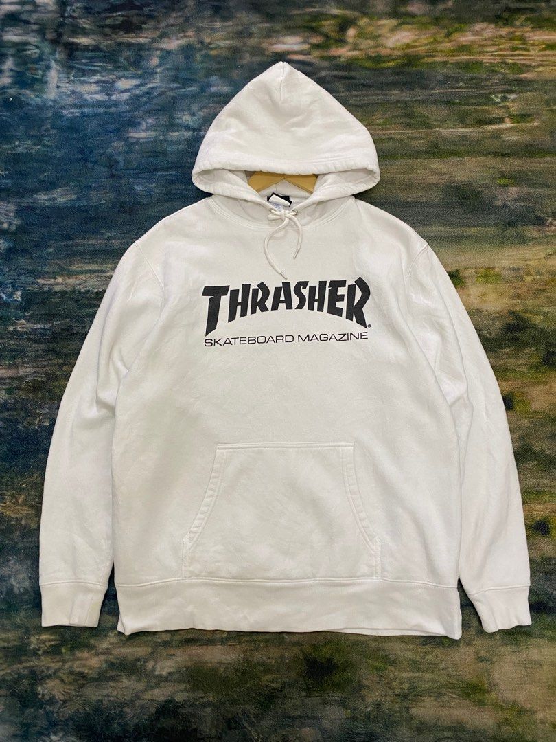 Thrasher skate mag hot sale white pullover hoodie
