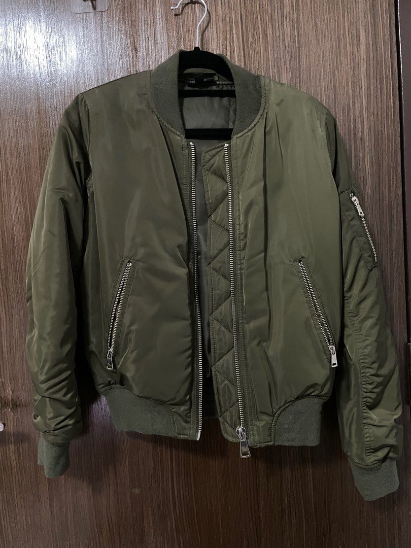 topshop petite army green bomber jacket Women s Fashion Coats