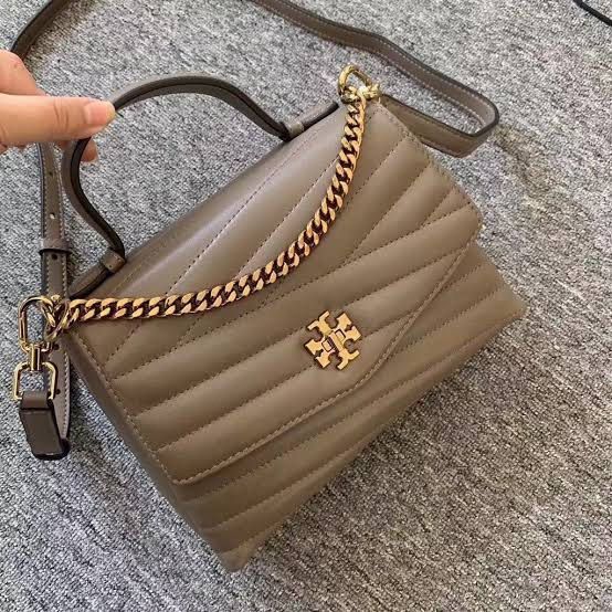 Tory Burch Kira Chevron Top-handle Satchel- Classic Taupe