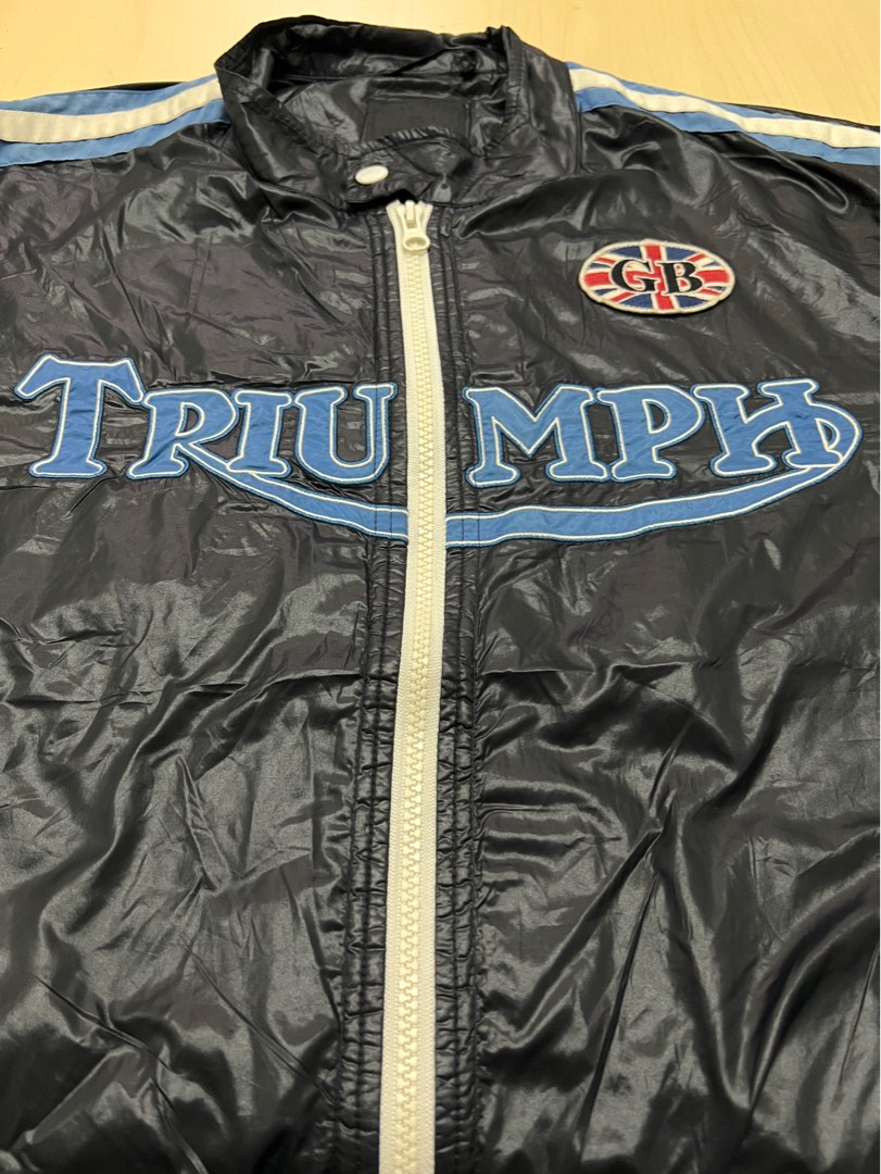 Triumph Motorcycle Riding Sweater Jacket, Men's Fashion, Coats