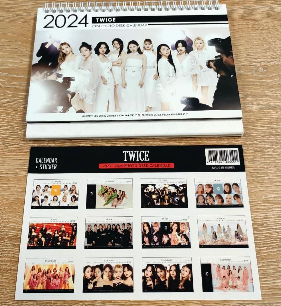 TWICE 2024 寫真桌曆 +貼紙 2024 Photo Desk Calendar+ Sticker Tzuyu Sana Momo