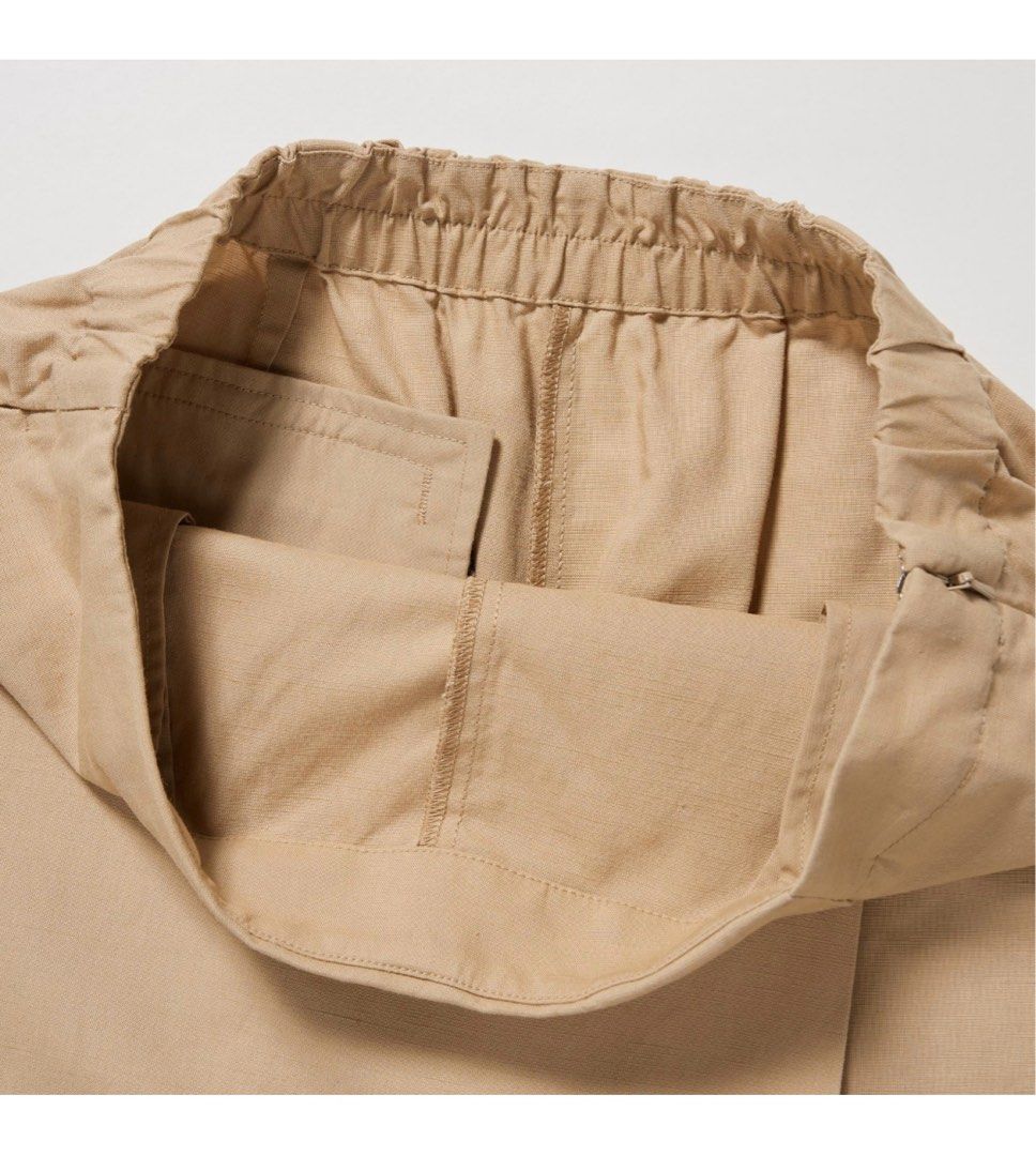 Dream Linen Blend Skort - High Waisted A Line Skort in Natural main image 0