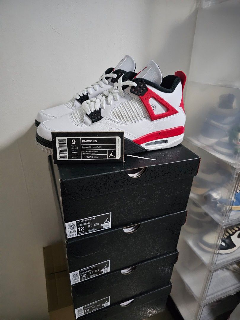 Red jordan cheap 4 mens