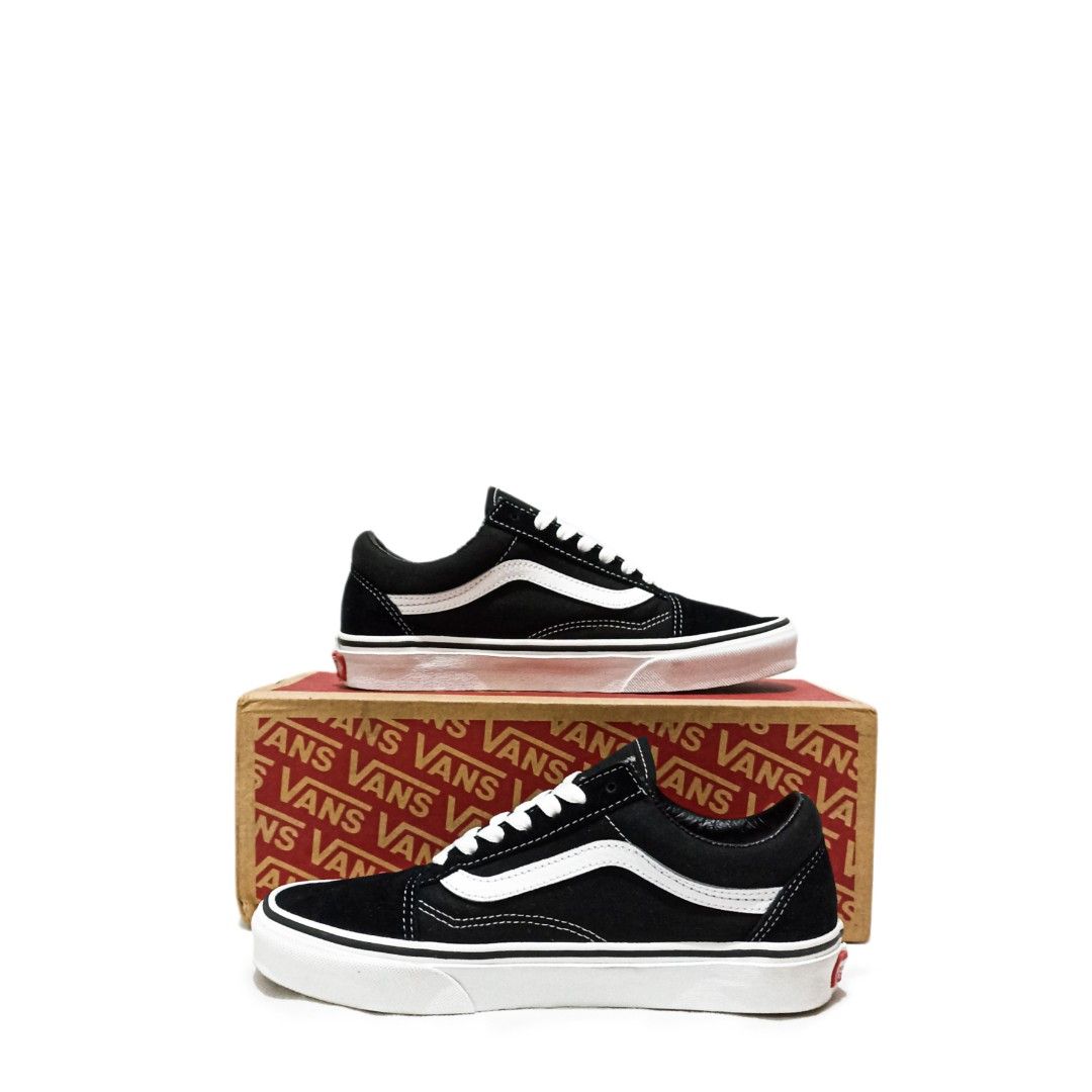 Vans Old Skool Velcro Trainers In Black And White 79 50 OFF