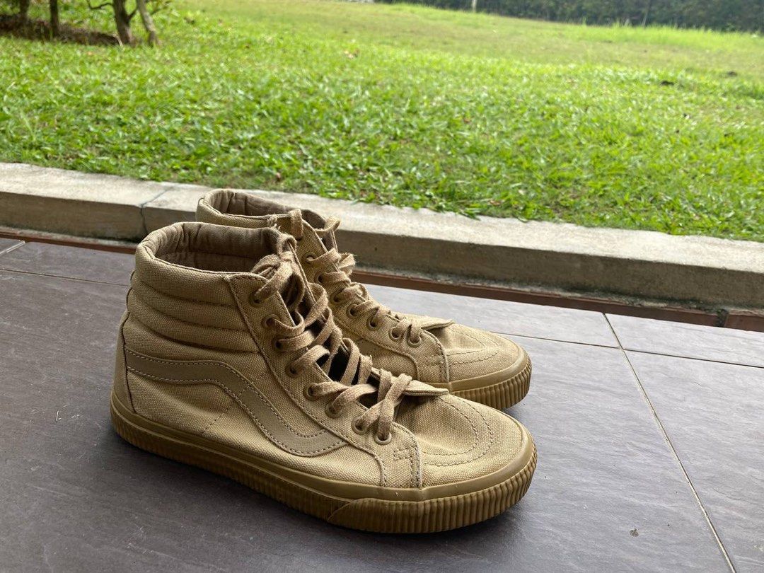 Khaki vans sk8 hi best sale