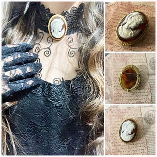 Victorian Style Cameo Brooch Pin