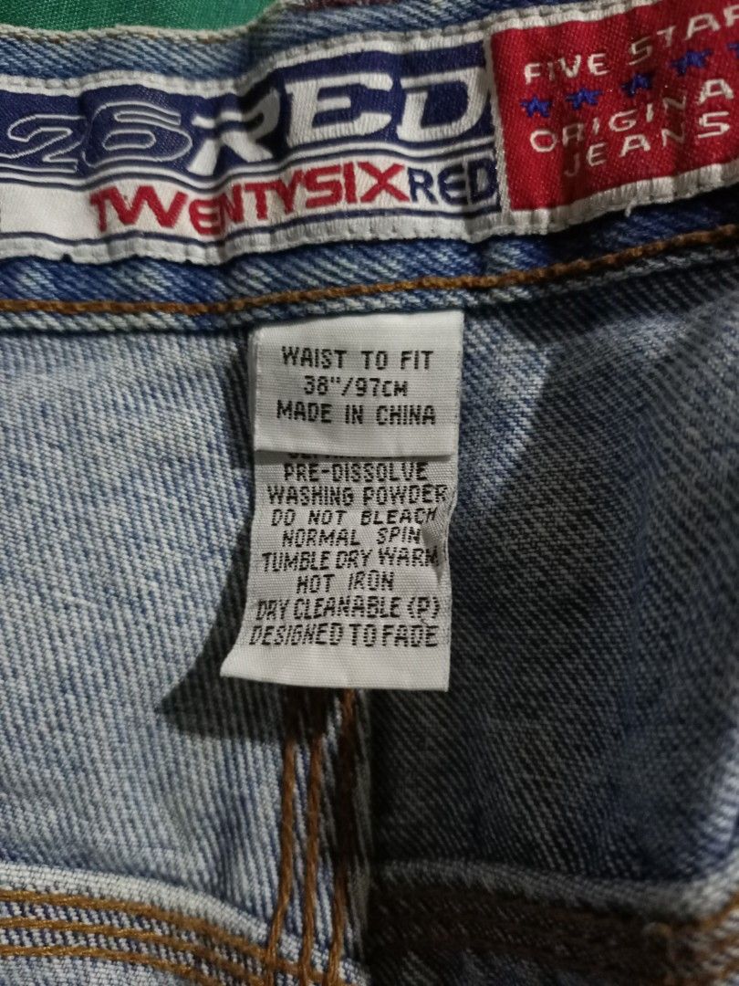 Vintage 90s 26 red baggy jeans x streetwear
