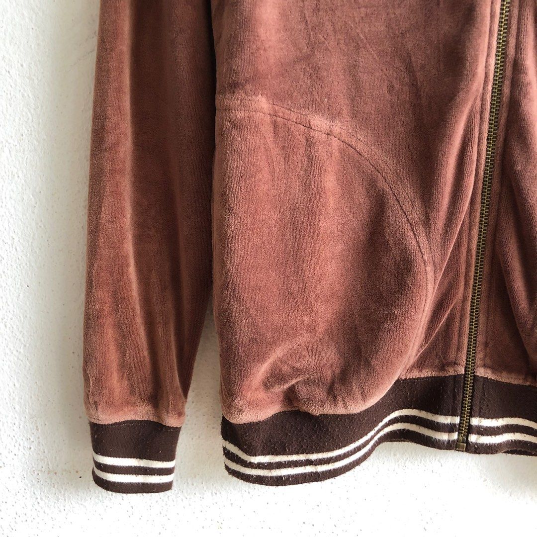 vintage CHAMPION velvet hoodie Women s Fashion Activewear on