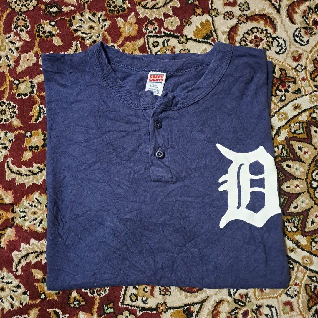 VINTAGE Detroit Tigers Jersey Mens Extra Large Stitched Navy Blue Majestic  90s
