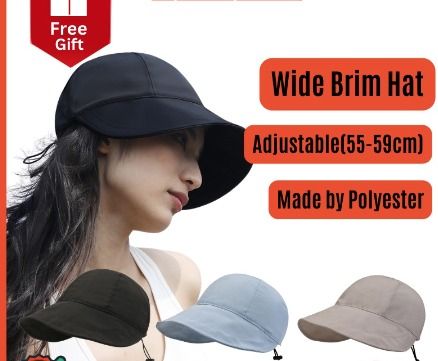 Wide brim top ball cap