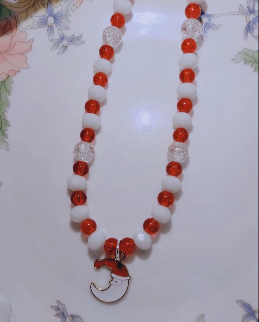 Y2K Red and White Necklace