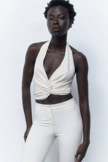 Zara cropped halter top