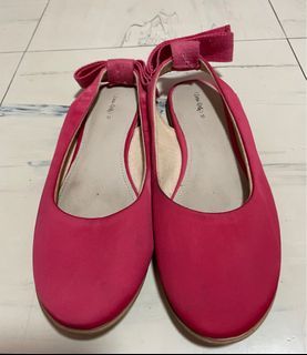 Zara girls pink sling back with bow shoes