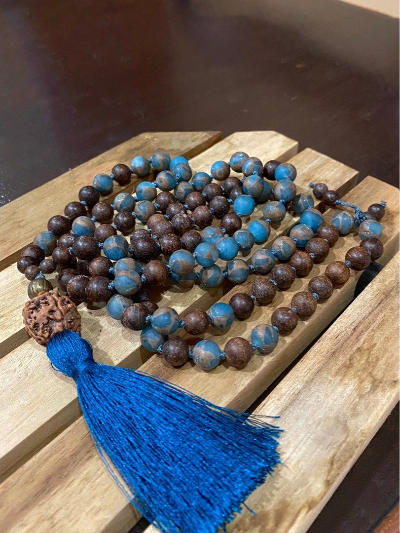 Blue Chalcedony, Blue Chalcedony Mala Beads