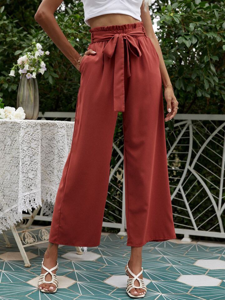 Full length discount paper bag trousers