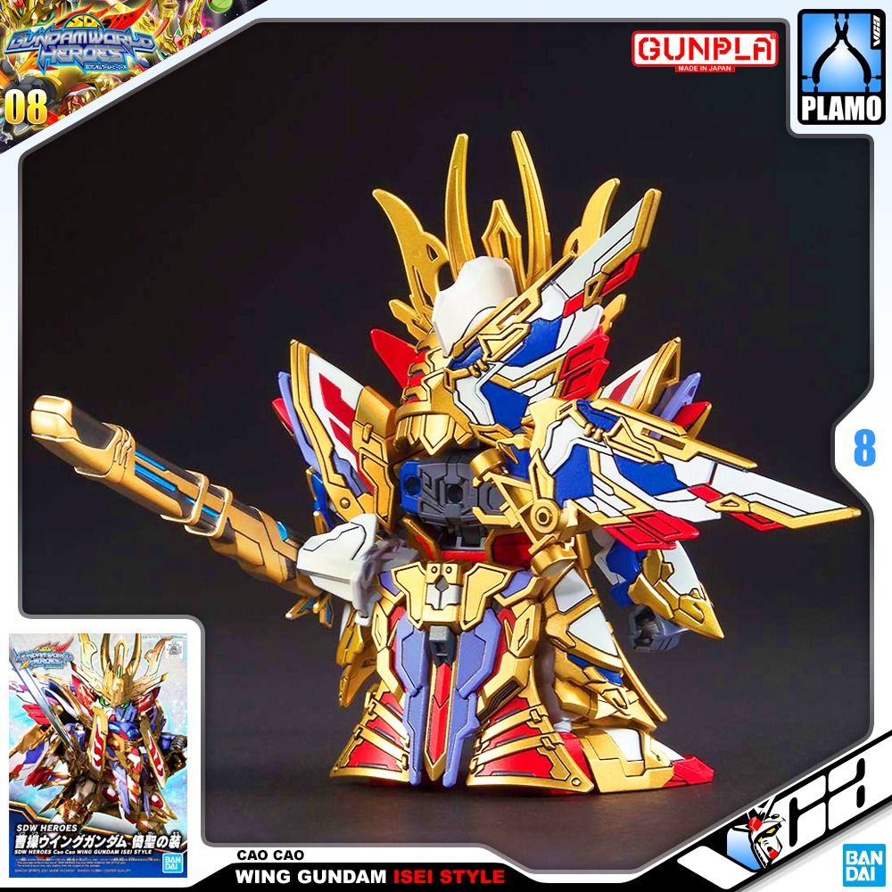 ✅𝐑𝐄𝐀𝐃𝐘 𝐒𝐓𝐎𝐂𝐊⭐️ BANDAI GUNPLA SD WORLD WORLD HEROES SDW 4573102617842 CAO CAO WING GUNDAM ISEI STYLER PLASTIC MODEL TOY VCA SINGAPORE (Category: Gundam Model Kits) located in Singapore. Submitted by vcagundam.sg (Listing ID 1252467927, Image 3). Description: ⭐️ SD | CAO CAO WING GUNDA ISEI STYLE 🤖𝗛𝗘𝗔𝗗 𝗛𝗘𝗜𝗚𝗛𝗧 : 8cm 📝𝗧𝗬𝗣𝗘 : PLASTIC MODEL KIT From "SD Gundam World Heroes" comes the "Cao Cao Wing Gundam" in a new look! The el