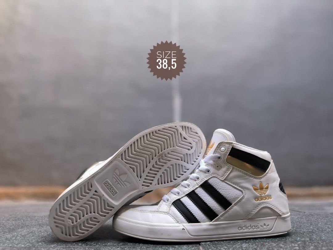 Adidas Hard Court High Black Gold 38 Fesyen Wanita Sepatu di