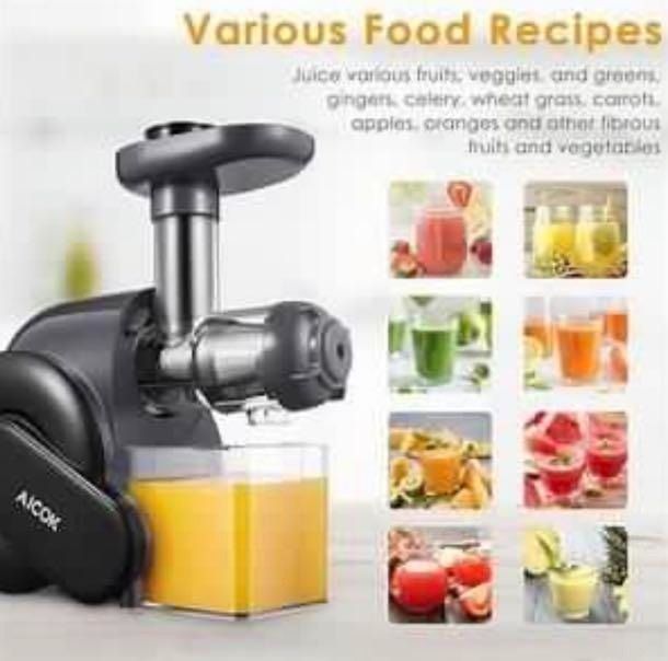 Aicok AMR519 Masticating Cold Pressed Slow Juicer, TV & Home Appliances