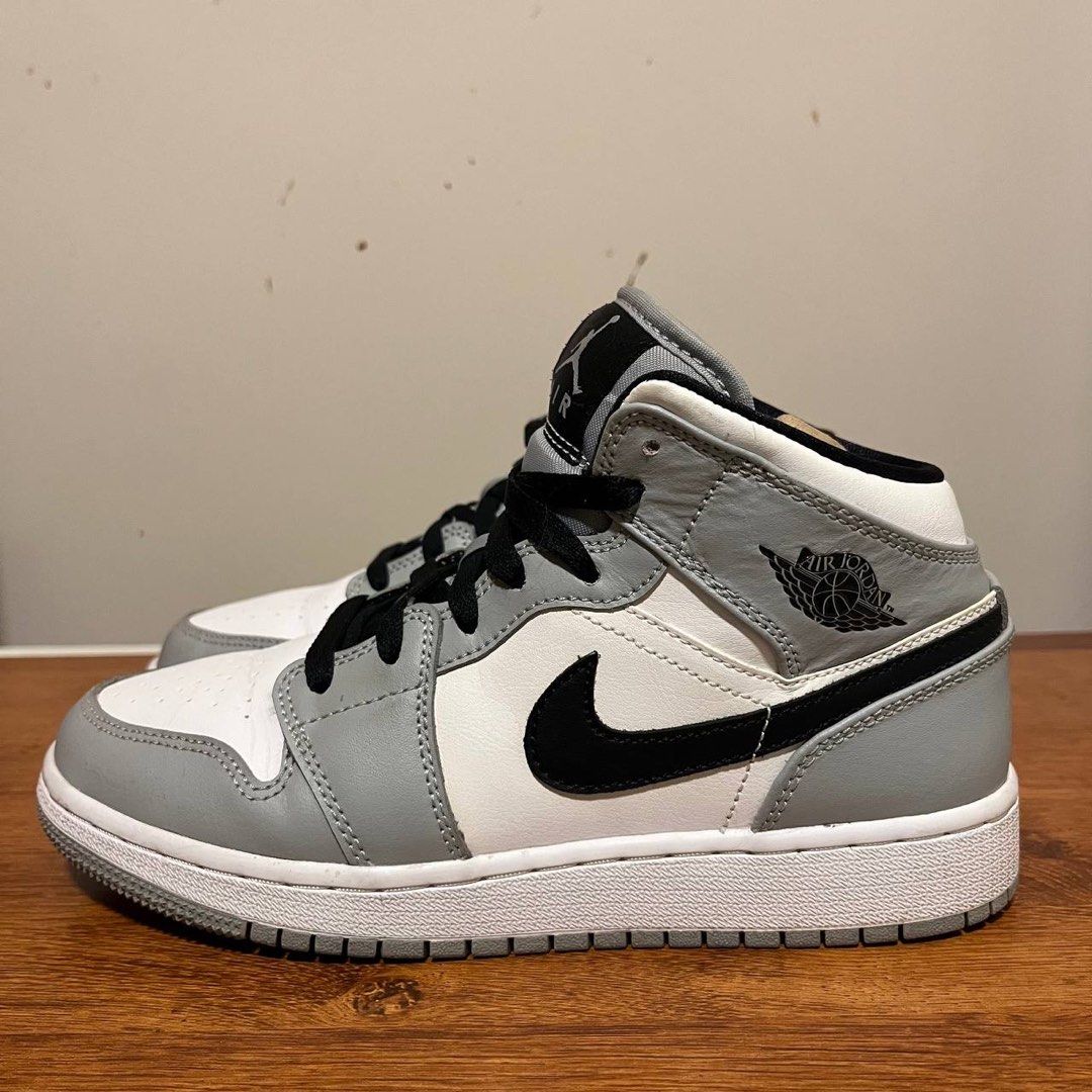 air jordan 1 mid gs light smoke