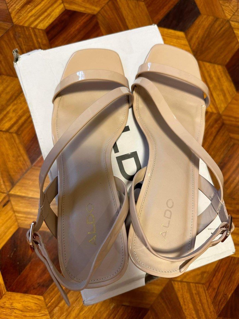 Aldo nude beige block heels (Category: Heels) located in Makati City. Submitted by abbybit (Listing ID 1252456278, Image 2). Description: Bawal barat.