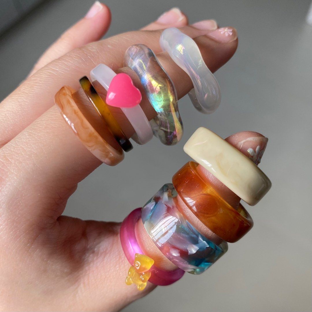 Chunky resin rings best sale